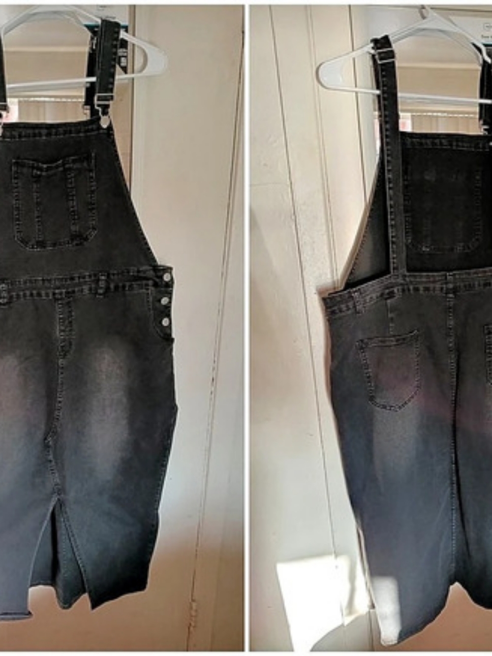 Shein Black Denim Maxi Overall Dress